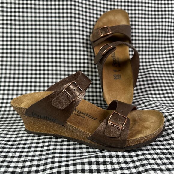 Birkenstock Papillio Dorothy Wedge Sandal Toffee Brown Bronze EU 40 / US 9